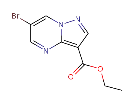 Molecular Structure of 1027511-41-6 (ETHYL 6-BROMOPYRAZOLO[1,5-A]PYRIMIDINE-3-CARBOXYLATE)