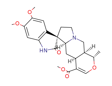 Molecular Structure of 122923-45-9 (Spiro[3H-indole-3,6'(4'aH)-[1H]pyrano[3,4-f]indolizine]-4'-carboxylicacid, 1,2,5',5'a,7',8',10',10'a-octahydro-5,6-dimethoxy-1'-methyl-2-oxo-,methyl ester, (1'R,3S,4'aS,5'aS,10'aS)-)