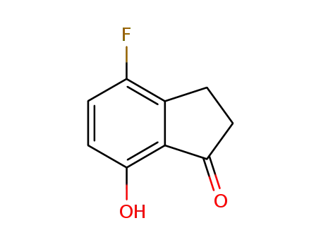 Molecular Structure of 136191-16-7 (4-FLUORO-7-HYDROXY-1-INDANONE)