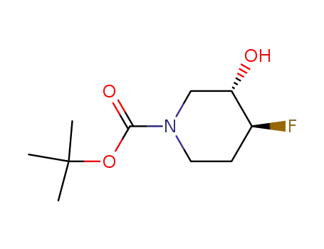 Molecular Structure of 955028-82-7 (trans-tert-butyl 4-fluoro-3-hydroxypiperidine-1-carboxylate)