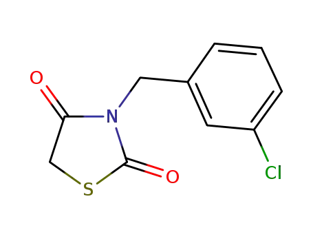 Molecular Structure of 848606-44-0 (2,4-Thiazolidinedione, 3-[(3-chlorophenyl)methyl]-)