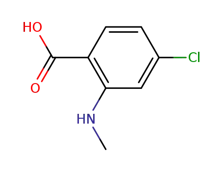 Molecular Structure of 54675-18-2 (4-Chloro-2-MethylaMino-benzoic acid)