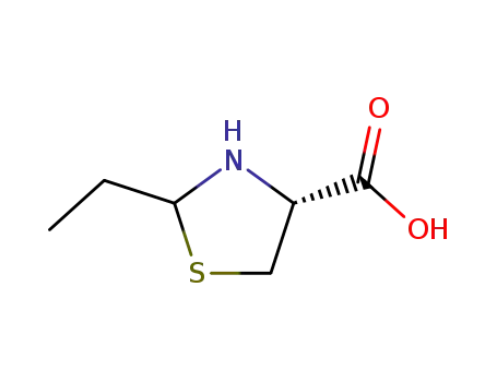 Molecular Structure of 206061-56-5 (4-Thiazolidinecarboxylicacid,2-ethyl-,(4R)-(9CI))