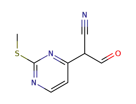 Molecular Structure of 1111637-81-0 (2-(2-(methylthio)pyrimidin-4-yl)-3-oxopropanenitrile)