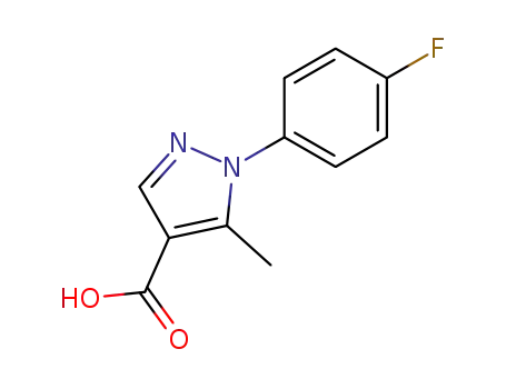 Molecular Structure of 217073-76-2 (1-(4-FLUOROPHENYL)-5-METHYL-1H-PYRAZOLE-4-CARBOXYLIC ACID)