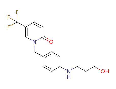 Molecular Structure of 1365919-48-7 (1-(4-((3-hydroxypropyl)amino)benzyl)-5-(trifluoromethyl)pyridin-2(1H)-one)