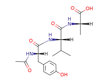 Molecular Structure of 143382-04-1 ((S)-2-((S)-2-((S)-2-acetamido-3-(4-hydroxyphenyl)propanamido)-3-methylbutanamido)propanoic acid)