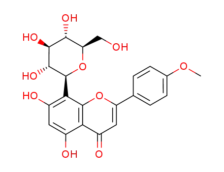 Molecular Structure of 2326-34-3 (2-(4-Methoxyphenyl)-8-(β-D-glucopyranosyl)-5,7-dihydroxy-4H-1-benzopyran-4-one)