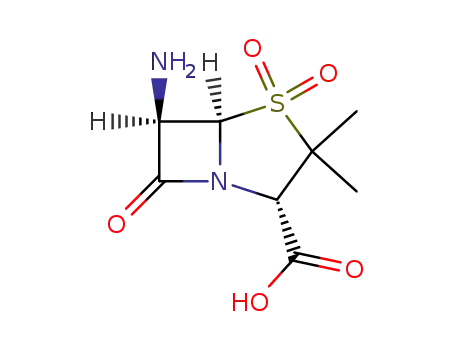 Molecular Structure of 36091-15-3 ((5R,6R)-6-amino-2,2-dimethyl-1,1-dioxopenam-3-carboxylic acid)