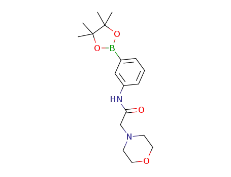 Molecular Structure of 1059171-55-9 (2-morpholino-N-(3 -(4,4,5, 5-tetramethyl- 1,3 ,2-dioxaborolan-2-yl)phenyl)acetamide)