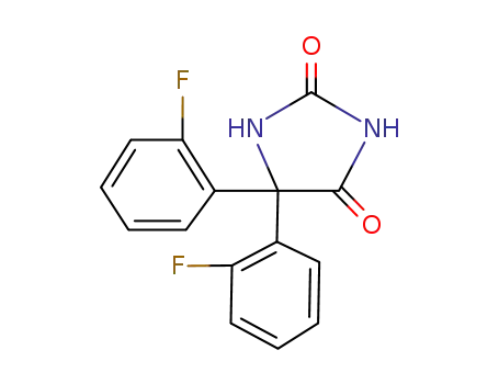 Molecular Structure of 144461-88-1 (2,4-Imidazolidinedione, 5,5-bis(2-fluorophenyl)-)