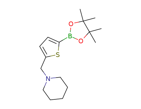 Molecular Structure of 1218790-44-3 (5-(1-Piperidinylmethyl)thiophene-2-boronic acid pinacol ester)