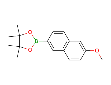 Molecular Structure of 269410-13-1 (2-(6-methoxy-2-naphthalenyl)-4,4,5,5-tetramethyl-1,3,2-dioxaborolane)