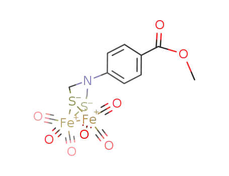 Molecular Structure of 922499-04-5 ([(μ-SCH2)2N(C6H4CO2Me-p)]Fe2(CO)6)