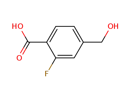 Molecular Structure of 214554-18-4 (2-FLUORO-4-(HYDROXYMETHYL)BENZOIC ACID)