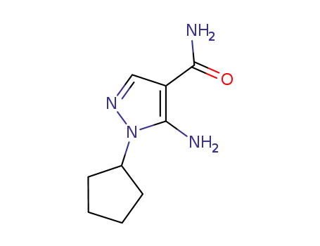 Molecular Structure of 666235-33-2 (1H-Pyrazole-4-carboxamide,5-amino-1-cyclopentyl-(9CI))