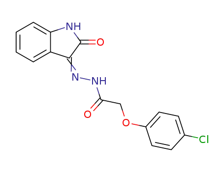 Molecular Structure of 125298-99-9 ((4-Chloro-phenoxy)-acetic acid [2-oxo-1,2-dihydro-indol-(3Z)-ylidene]-hydrazide)