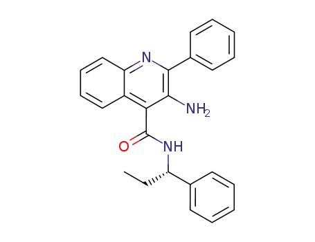 4-Quinolinecarboxamide, 3-amino-2-phenyl-N-[(1S)-1-phenylpropyl]-