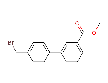 Molecular Structure of 114772-37-1 (methyl 4'-(bromomethyl)-[1,1'-biphenyl]-3-carboxylate)