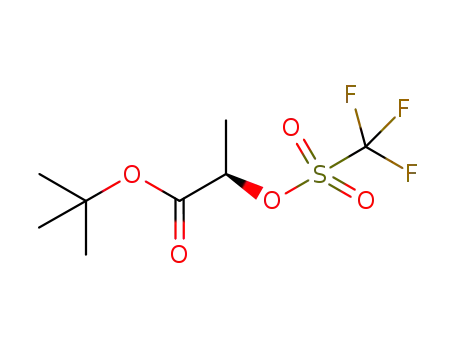 Molecular Structure of 102605-72-1 (Propanoic acid, 2-[[(trifluoromethyl)sulfonyl]oxy]-, 1,1-dimethylethyl
ester, (2R)-)