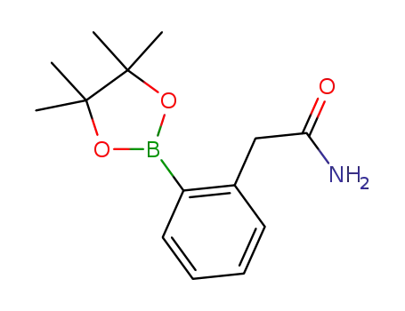 Molecular Structure of 1218789-98-0 (2-(Aminocarbonylmethyl)phenylboronic acid, pinacol ester)