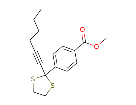 Benzoic acid, 4-[2-(1-hexynyl)-1,3-dithiolan-2-yl]-, methyl ester