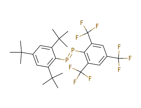 Molecular Structure of 150163-23-8 (1-(2,4,6-tri-t-butylphenyl)-2-<2,4,6-tris(trifluoromethyl)phenyl>diphosphene)