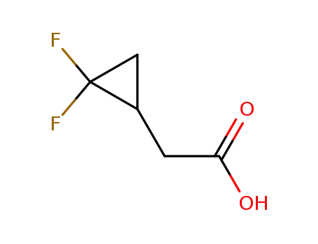 Molecular Structure of 123131-67-9 (2‐(2,2‐difluorocyclopropyl)acetic acid)