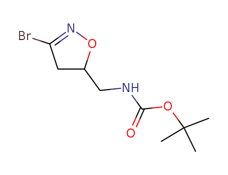 Molecular Structure of 109770-82-3 ((3-BROMO-4,5-DIHYDRO-ISOXAZOL-5-YLMETHYL)-CARBAMIC ACID TERT-BUTYL ESTER)