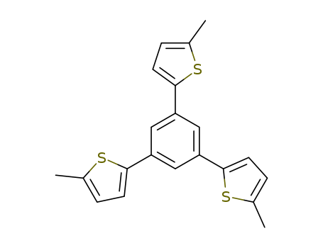 Molecular Structure of 13792-96-6 (Thiophene, 2,2',2''-(1,3,5-benzenetriyl)tris[5-methyl-)