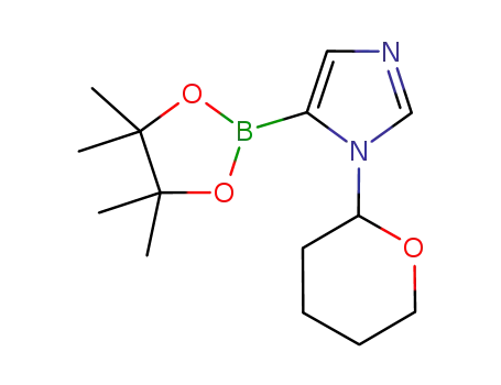 Molecular Structure of 1029684-37-4 (1-(Tetrahydro-2H-pyran-2-yl)-1H-imidazole-5-boroni)