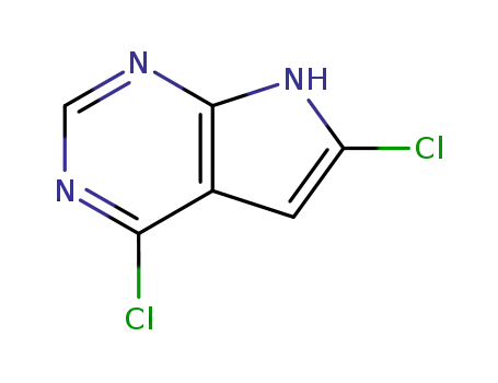 Molecular Structure of 97337-32-1 (4,6-dichloro-7H-pyrrolo[2,3-d]pyrimidine)