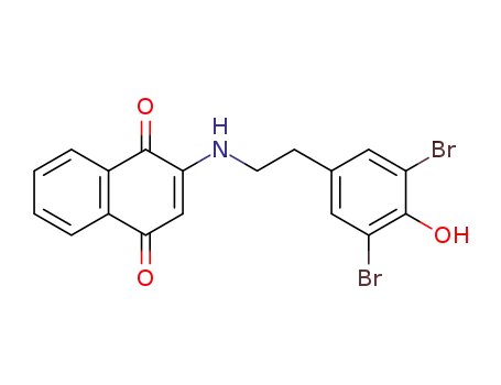 Molecular Structure of 123475-75-2 (2-{[2-(3,5-dibromo-4-hydroxyphenyl)ethyl]amino}naphthoquinone)
