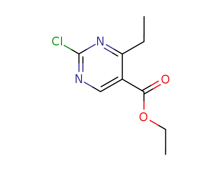 Molecular Structure of 188936-19-8 (5-Pyrimidinecarboxylic acid, 2-chloro-4-ethyl-, ethyl ester)