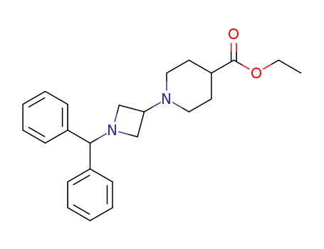 Molecular Structure of 178311-90-5 (4-Piperidinecarboxylic acid,1-[1-(diphenylmethyl)-3-azetidinyl]-,ethyl ester)