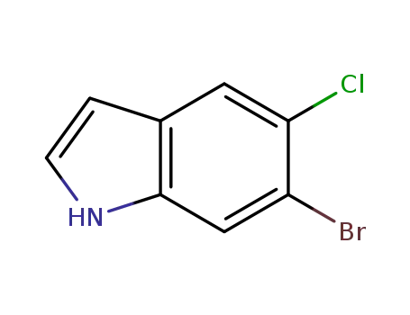 Molecular Structure of 1191028-50-8 (6-bromo-5-chloro-indole)