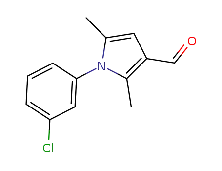 Molecular Structure of 428467-92-9 (1-(3-CHLORO-PHENYL)-2,5-DIMETHYL-1H-PYRROLE-3-CARBALDEHYDE)