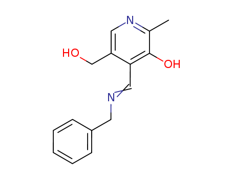 Molecular Structure of 19973-37-6 (3-Pyridinemethanol,
5-hydroxy-6-methyl-4-[[(phenylmethyl)imino]methyl]-)