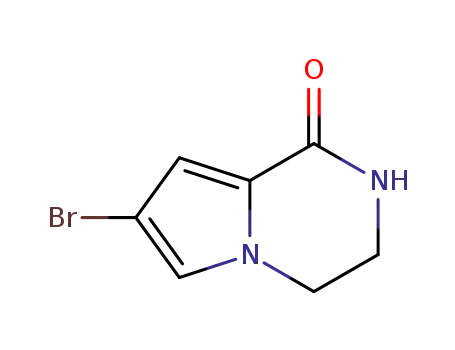Molecular Structure of 736990-40-2 (7-broMo-1H,2H,3H,4H-pyrrolo[1,2-a]pyrazin-1-one)