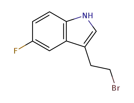 Molecular Structure of 127561-10-8 (1H-INDOLE,3-(2-BROMOETHYL)-5-FLUORO-)