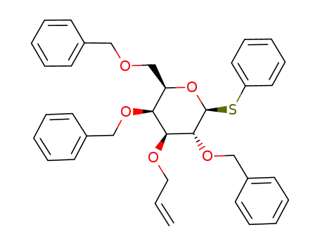 Molecular Structure of 1017587-57-3 (Phenyl 3-O-Allyl-2,4,6-tri-O-benzyl-1-thio-beta-D-galactopyranoside)