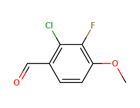 Molecular Structure of 1002344-90-2 (2-chloro-3-fluoro-4-methoxybenzaldehyde)