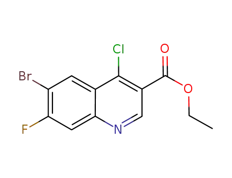 Molecular Structure of 953803-84-4 (ethyl 6-bromo-4-chloro-7-fluoroquinoline-3-carboxylate)