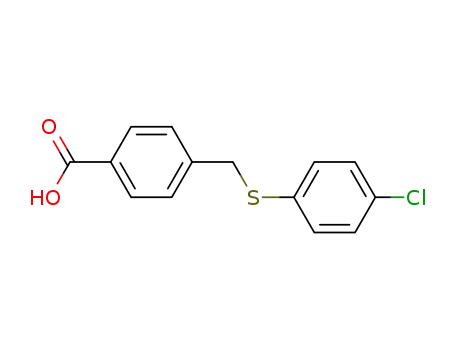 Molecular Structure of 88382-51-8 (4-(4-CHLORO-PHENYLSULFANYLMETHYL)-BENZOIC ACID)