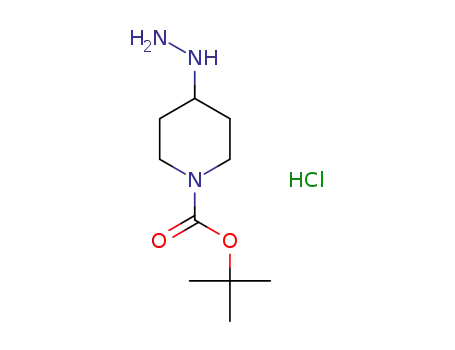 Molecular Structure of 1258001-18-1 (4-Hydrazinyl-1-piperidinecarboxylic acid 1,1-dimethylethyl ester hydrochloride)