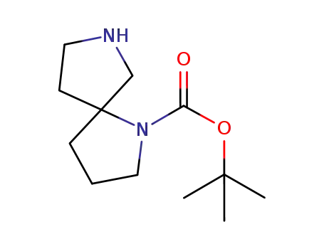Molecular Structure of 885268-47-3 (Tert-butyl 1,7-diazaspiro[4,4]nonane-1-carboxylate)