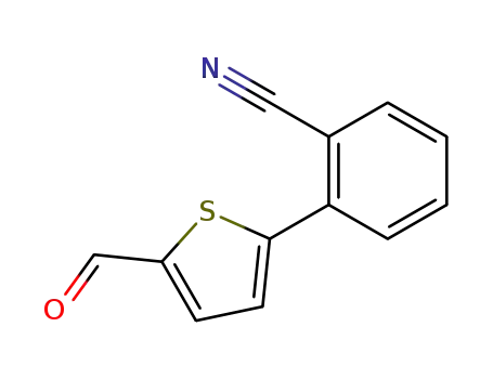 Molecular Structure of 194416-92-7 (2-(5-FORMYL-THIOPHEN-2-YL)-BENZONITRILE)