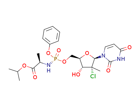 ((S)-(((2R,3R,4R,5R)-5-(2,4-dioxo-3,4-dihydropyrimidin-1(2H)-yl)-4-chloro-3-hydroxy-4-methyltetrahydrofuran-2-yl)methoxy)(phenoxy)phosphoryl)-D-alanine isopropyl ester