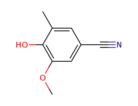 Molecular Structure of 173900-47-5 (4-hydroxy-3-methoxy-5-methylbenzonitrile)