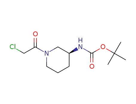 Molecular Structure of 1107645-71-5 ([(S)-1-(2-Chloro-acetyl)-piperidin-3-yl]-carbaMic acid tert-butyl ester)